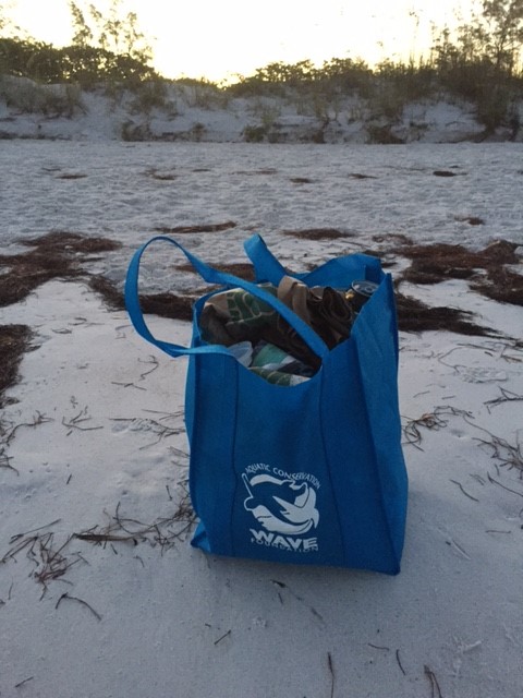 Reusable bag on beach