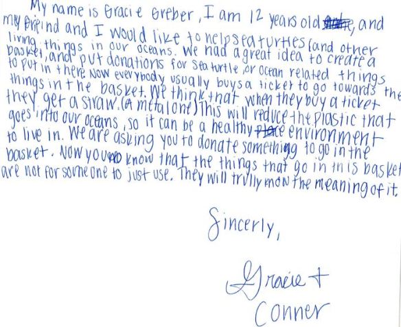 Gracie and Connor letter